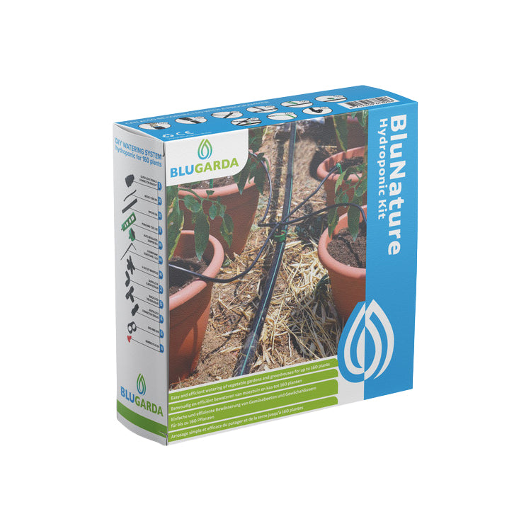 BluNature Hydroponic Kit - Ultieme irrigatiesysteem bewatering moestuin of kas tot 160 planten