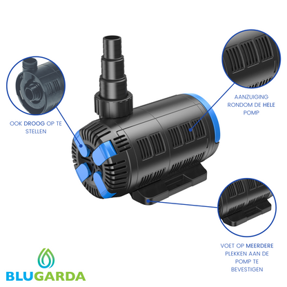BluFlow 8.000 - Regelbare Vijverpomp - 18-80 watt - Incl. Controller